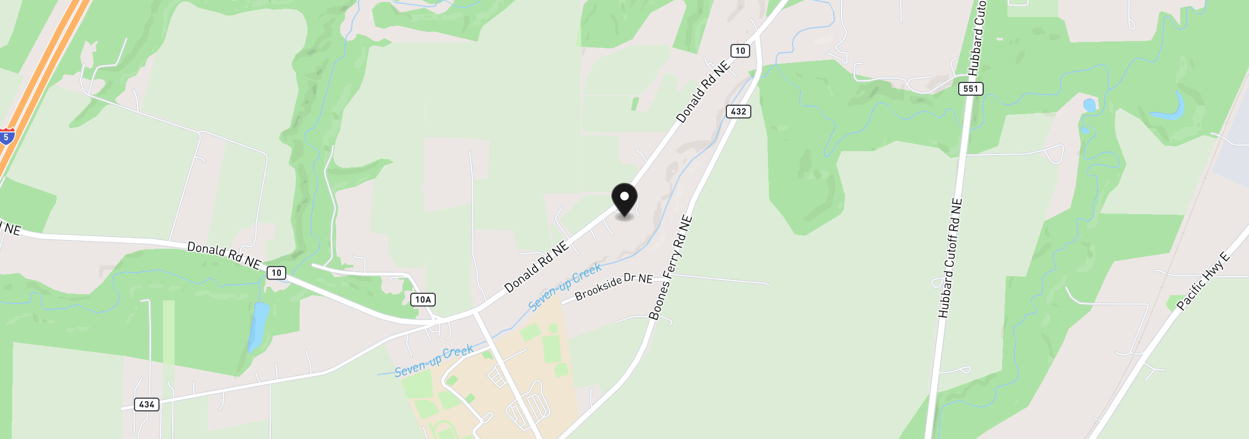 Map showing the location of 13158 Donald Rd, Aurora, OR 97002