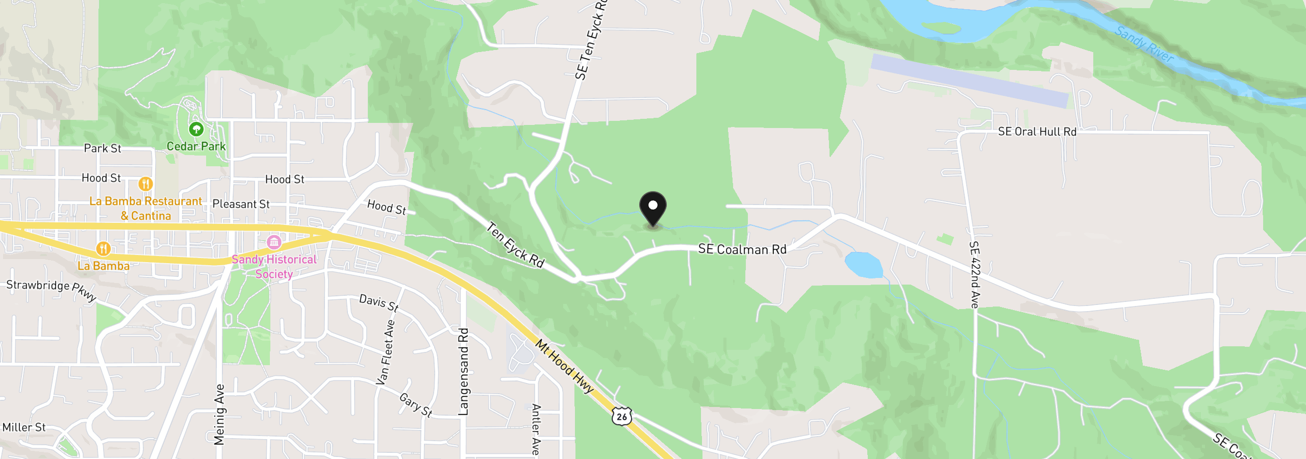 Map showing the location of 41035 SE Coalman Rd, Sandy, OR 97055