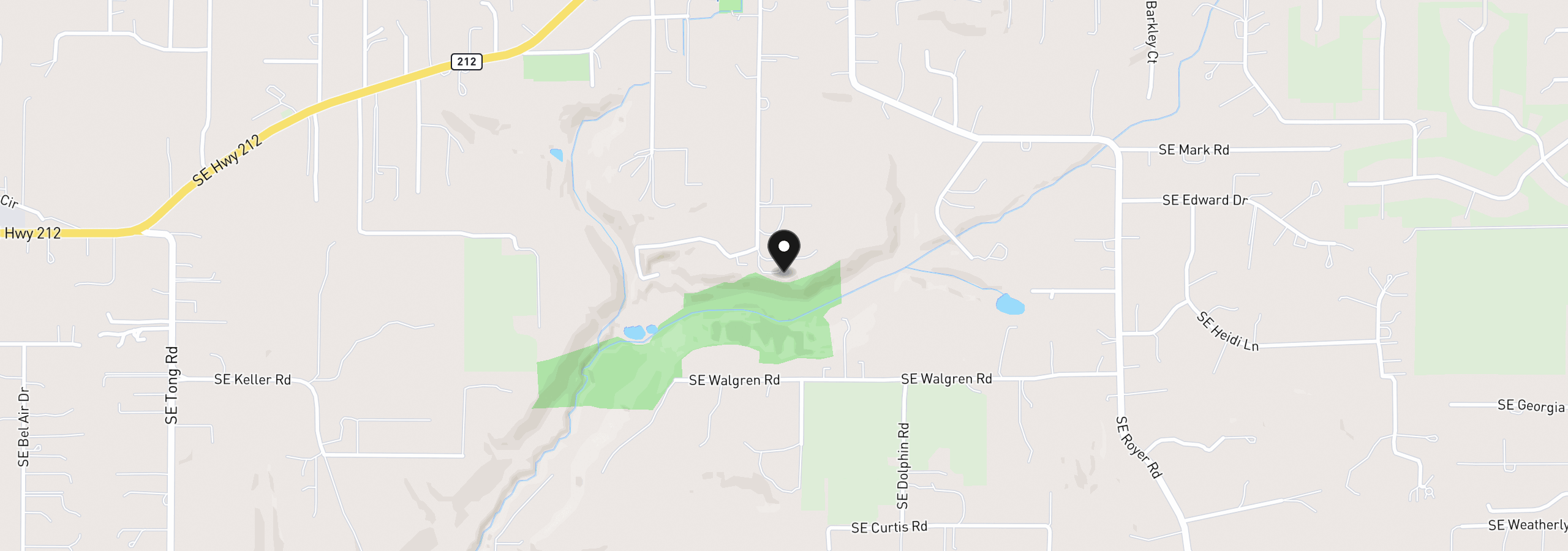 Map showing the location of 15612 SE 202nd Ave, Damascus, OR 97089