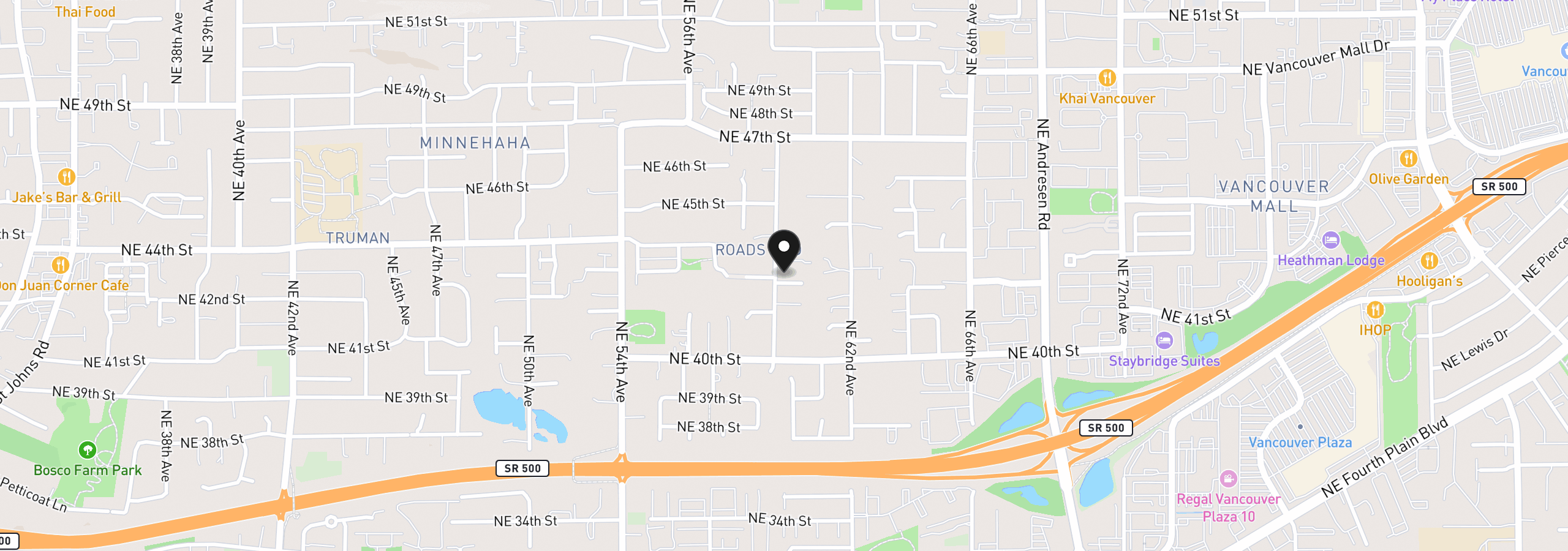 Map showing the location of 4217 NE 59th Ave, Vancouver, Wa 98661