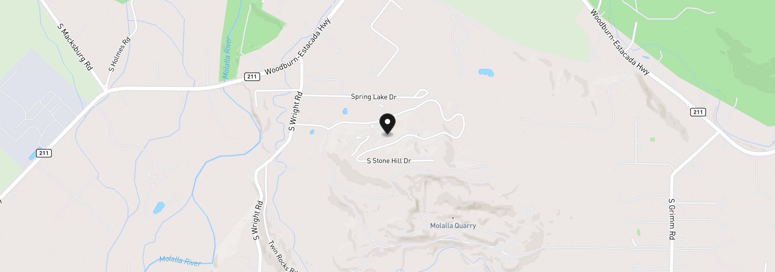 Map showing the location of 16832 S Stone Hill Dr, Molalla, OR 97038