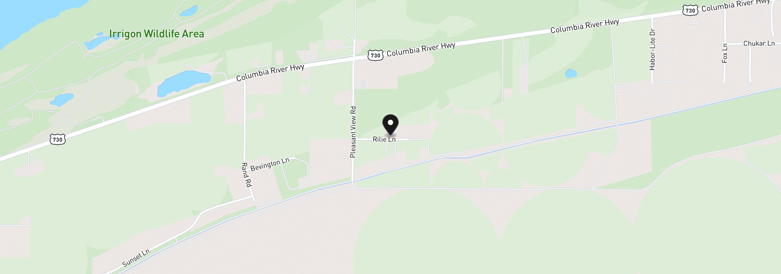 Map showing the location of Rilie lane, Umatilla, OR 97882