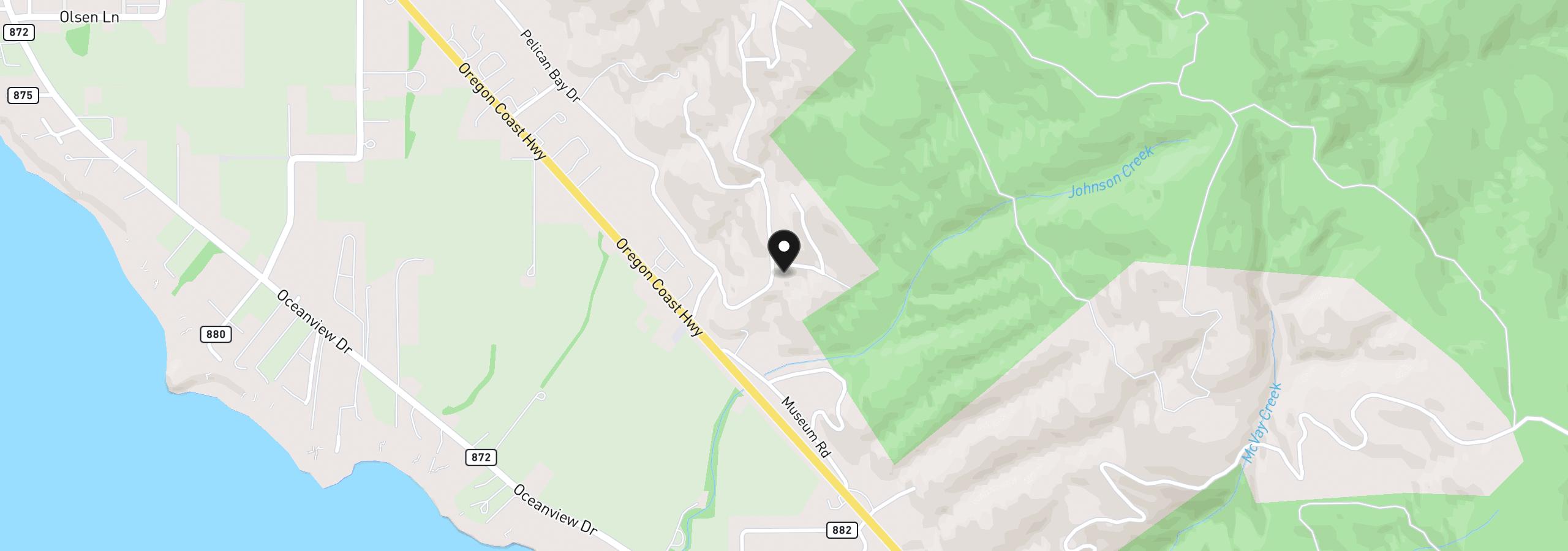 Map showing the location of Harbor Vista Par 1, Brookings, OR 97415