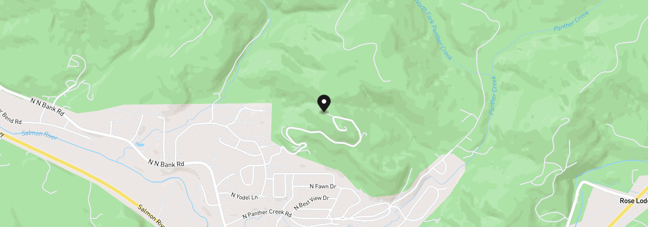 Map showing the location of 946 N Echo Mountain Rd, Otis, OR 97368