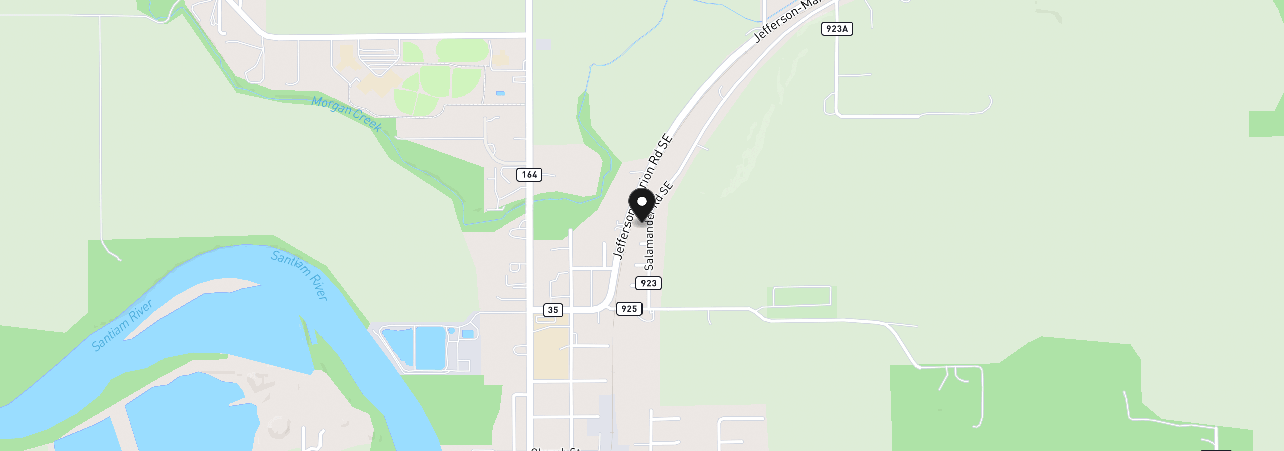 Map showing the location of 948 Salamander Rd, Jefferson, OR 97352