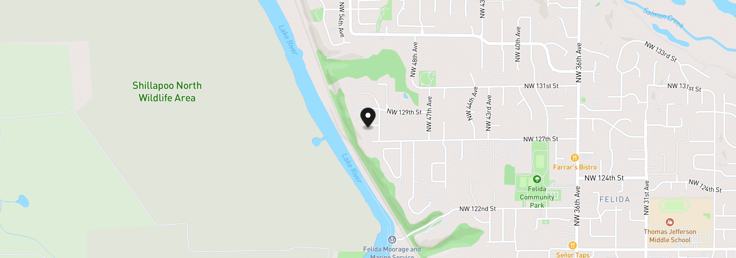 Map showing the location of 5009 NW 128th Cir, Vancouver, Wa 98685