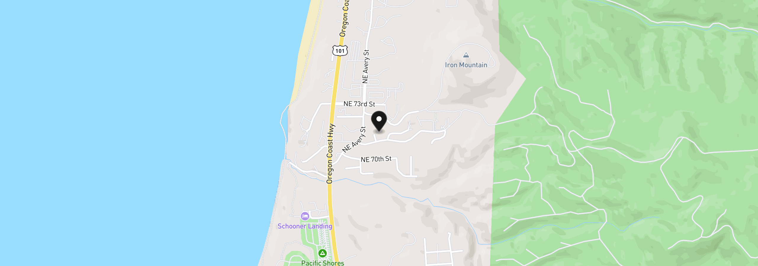 Map showing the location of 7115 NE Benton Pl, Newport, OR 97365