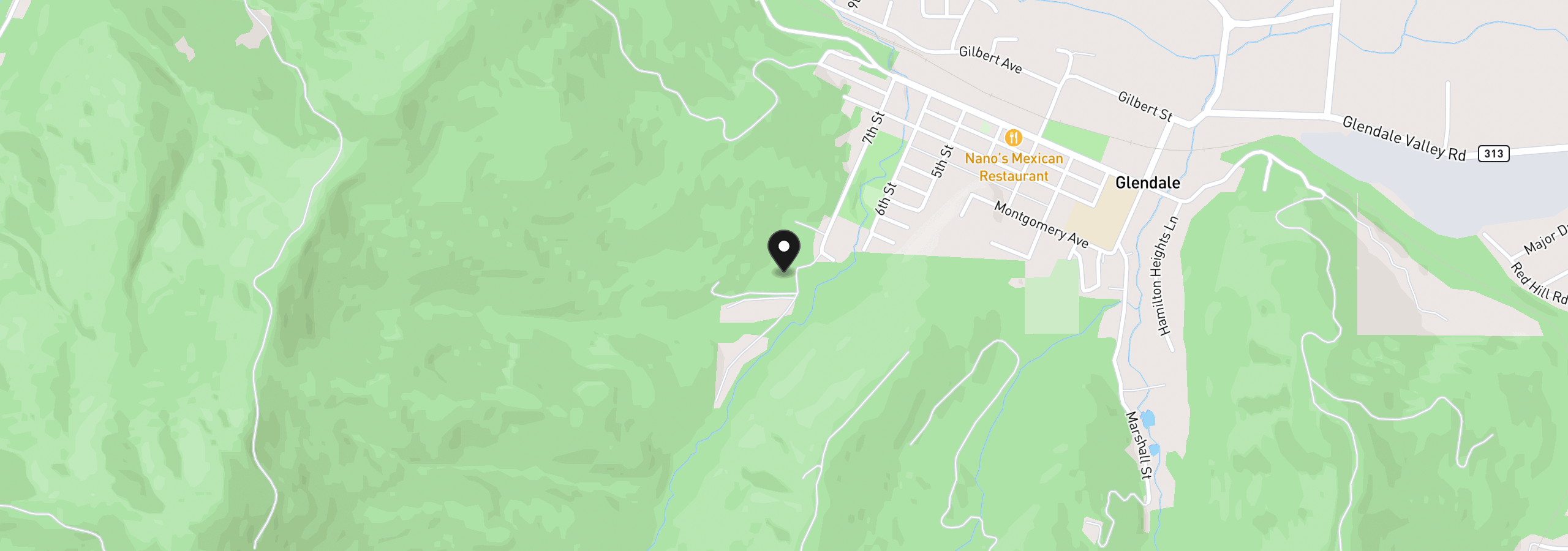 Map showing the location of 195 Section Creek Rd, Glendale, OR 97442