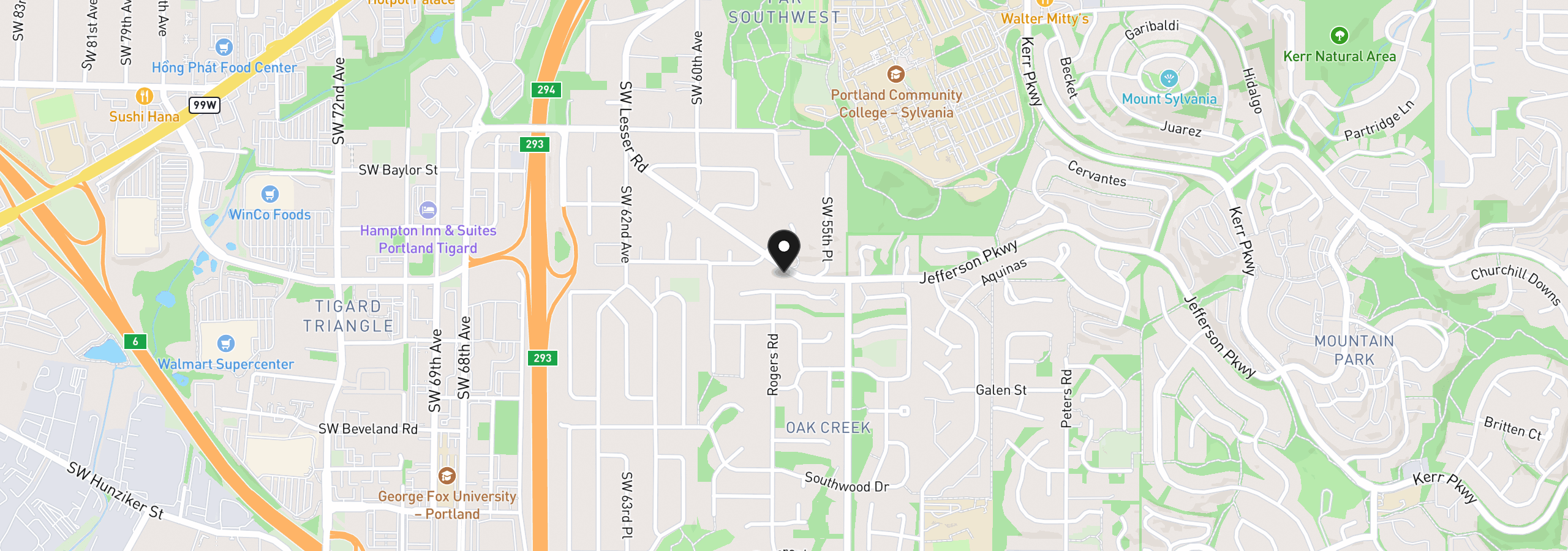 Map showing the location of 12739 SW Lesser Rd, Portland, OR 97219