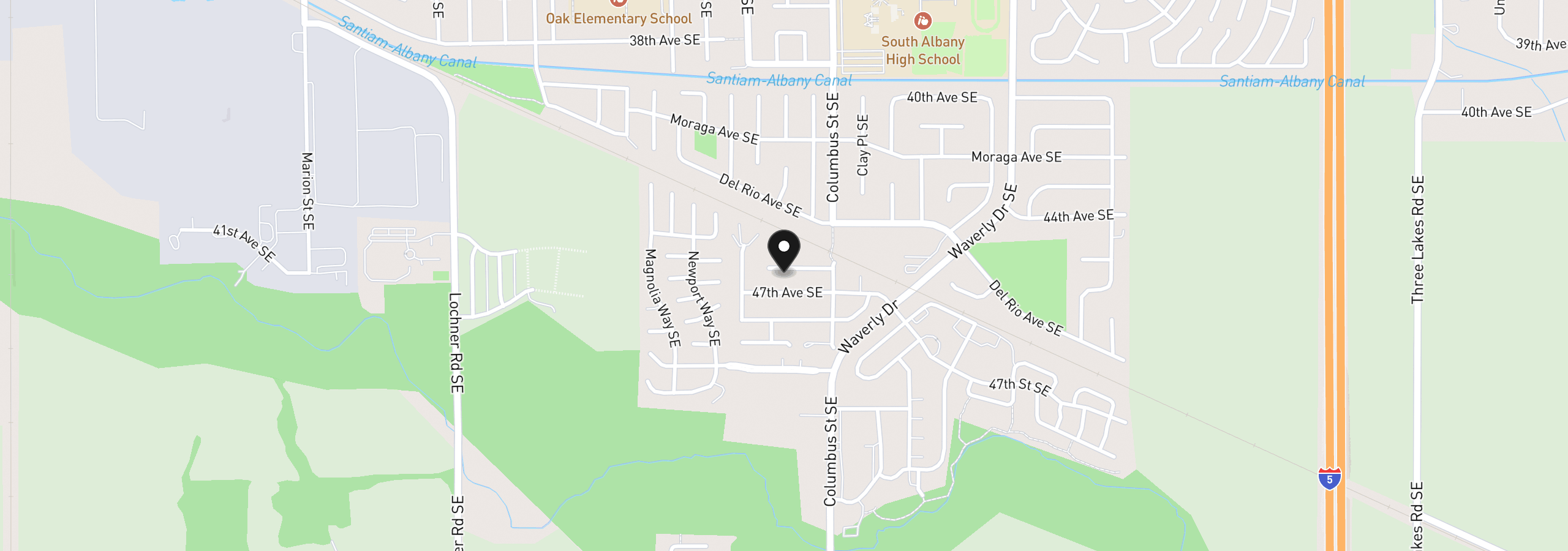 Map showing the location of 1850 Becca Ct, Albany, OR 97322