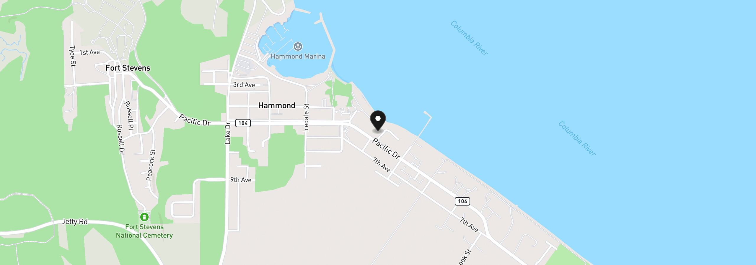Map showing the location of 575 Gray Street, Hammond, OR 97121