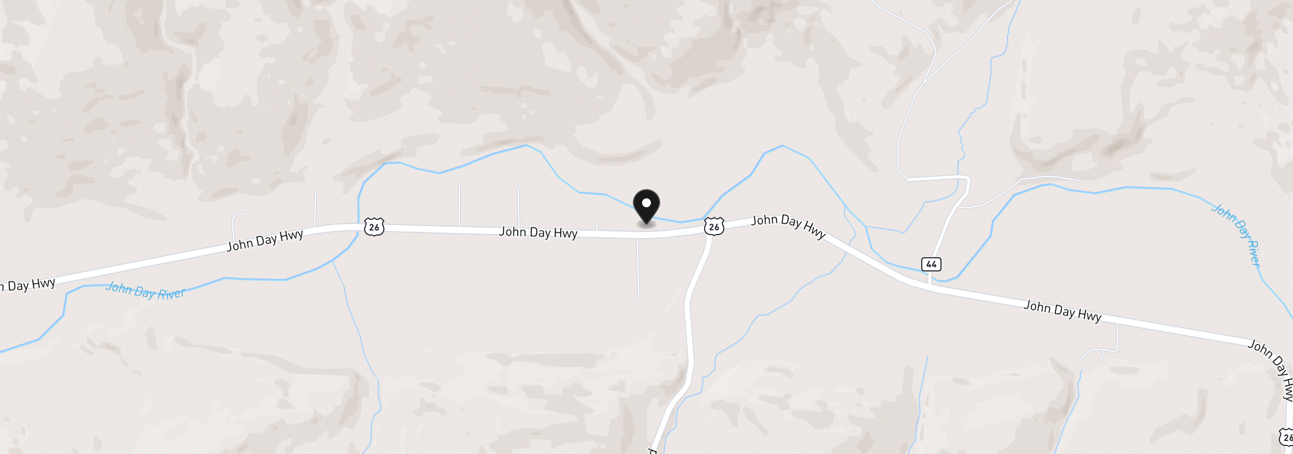 Map showing the location of 51257 Hwy 26, Mount Vernon, OR 97865