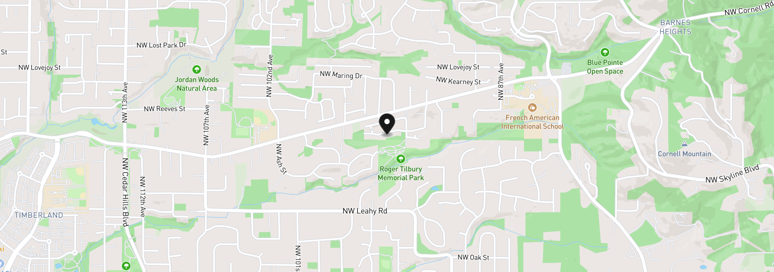 Map showing the location of 9476 NW Harvest Hill Dr, Portland, OR 97229