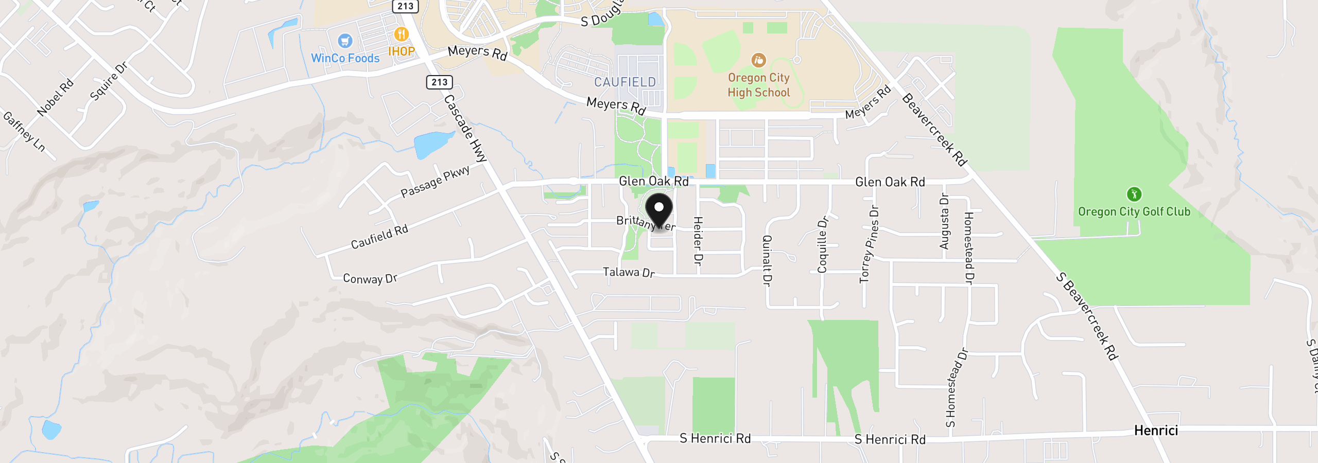 Map showing the location of 14362 Brittany Ter, Oregon City, OR 97045