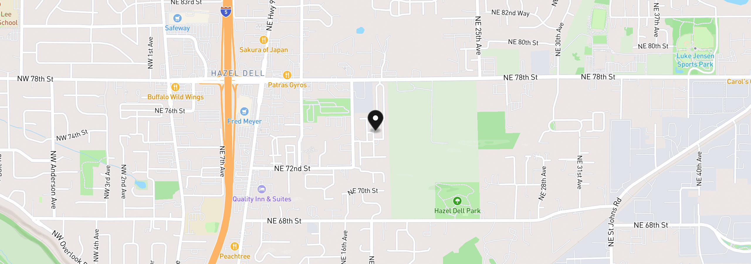 Map showing the location of 1709 NE 78th St 39, Vancouver, Wa 98665