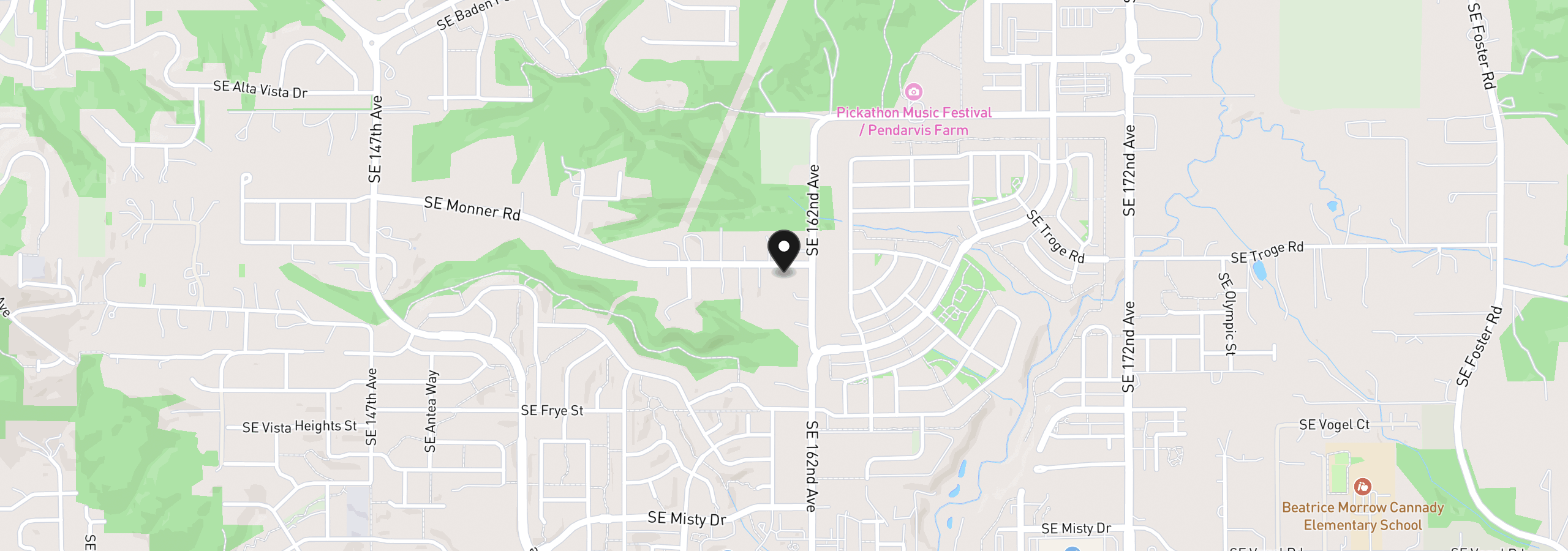 Map showing the location of 16024 SE Monner Rd, Happy Valley, OR 97086