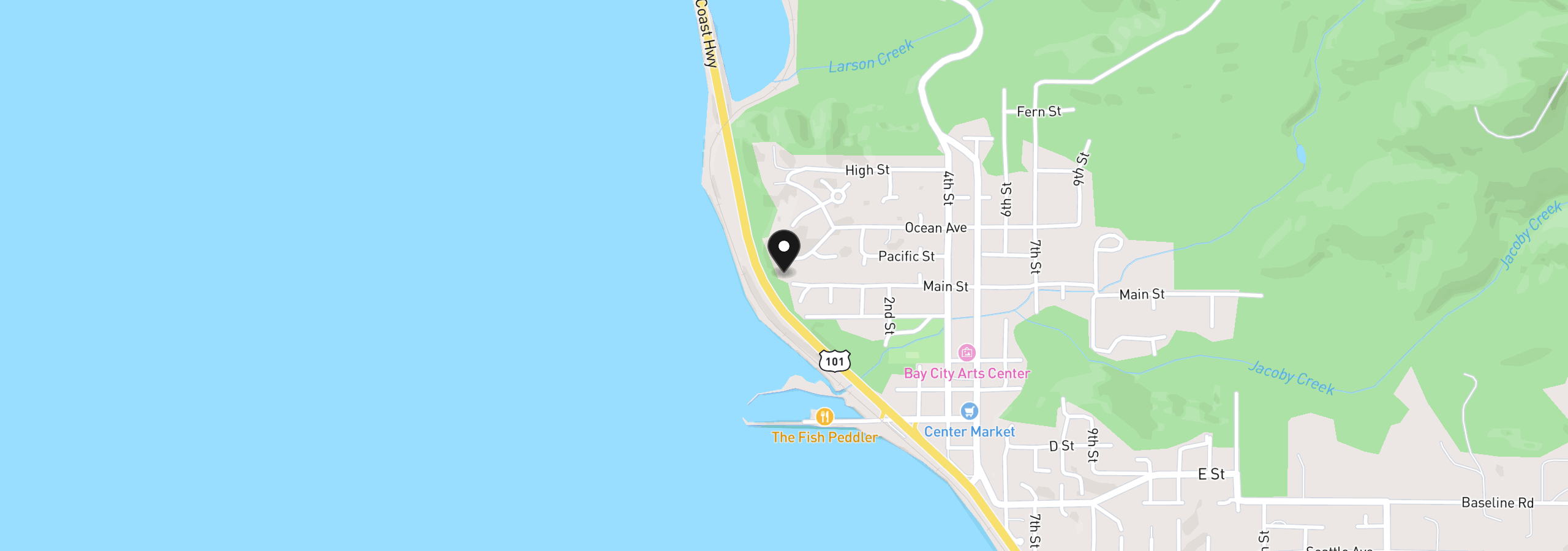 Map showing the location of 5065 S Ridge Dr, Bay City, OR 97107