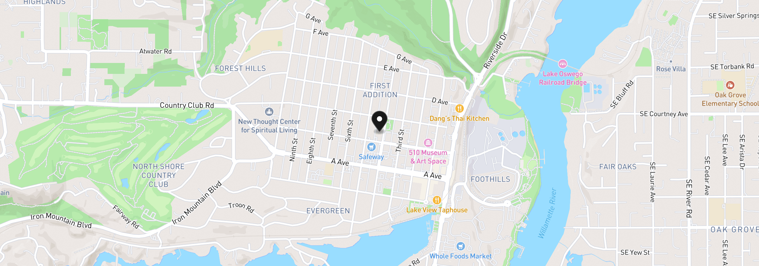 Map showing the location of 530 4th St 7, Lake Oswego, OR 97034