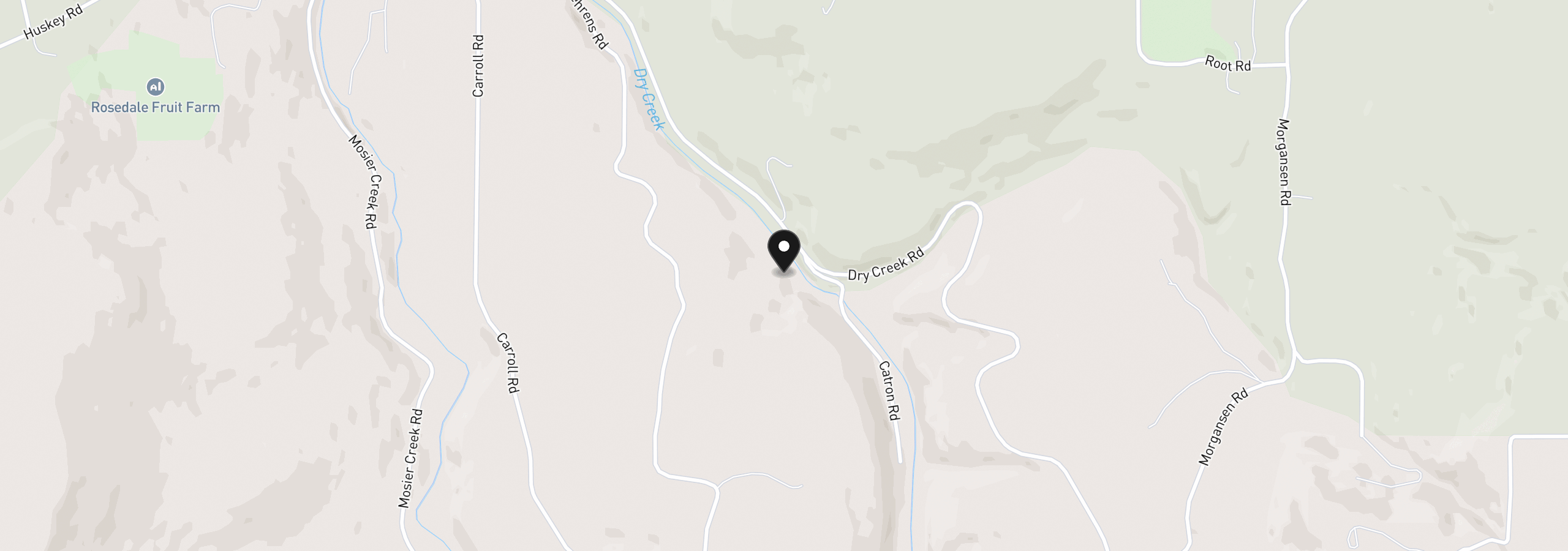 Map showing the location of 1250 Dry Creek Rd, Mosier, OR 97040