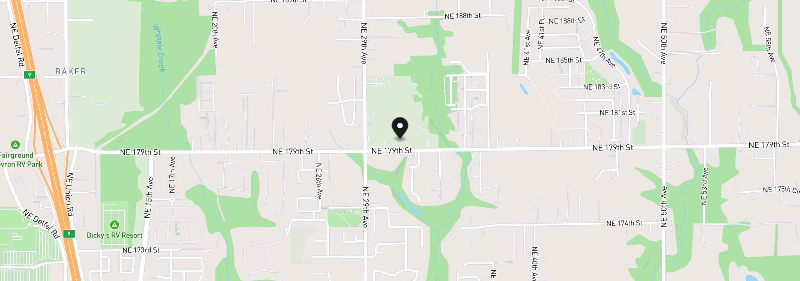 Map showing the location of 3106 NE 179th St, Ridgefield, Wa 98642