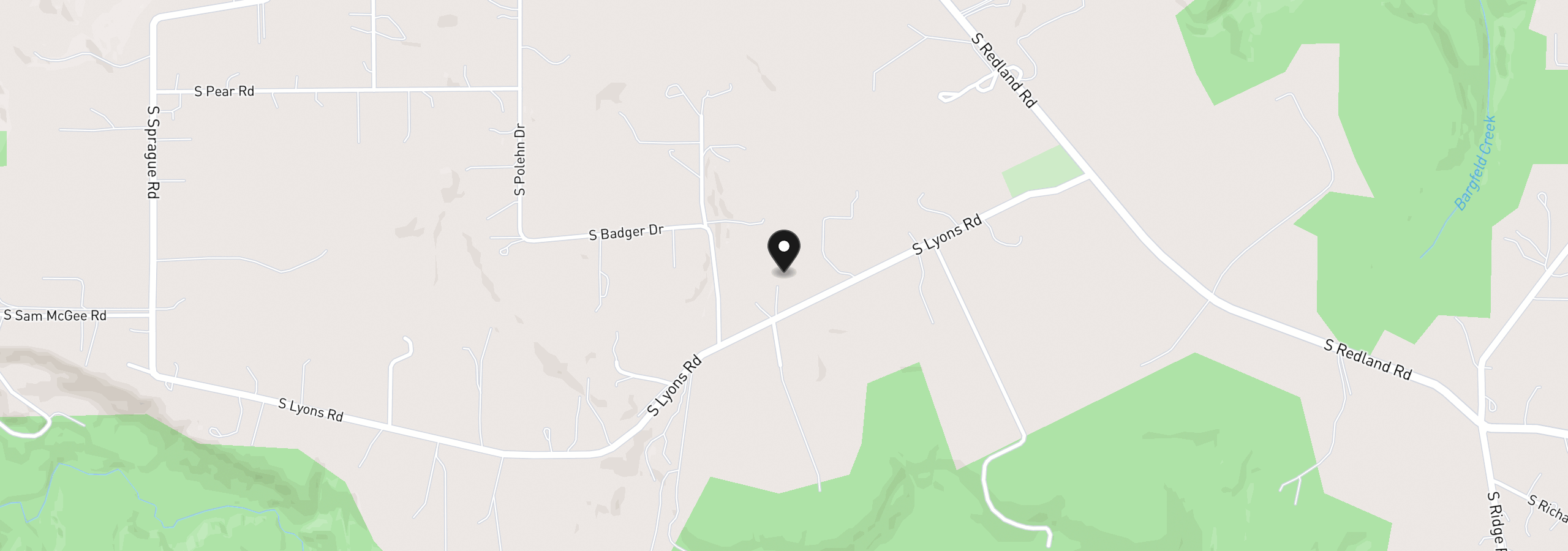 Map showing the location of 19563 S Lyons Rd, Oregon City, OR 97045