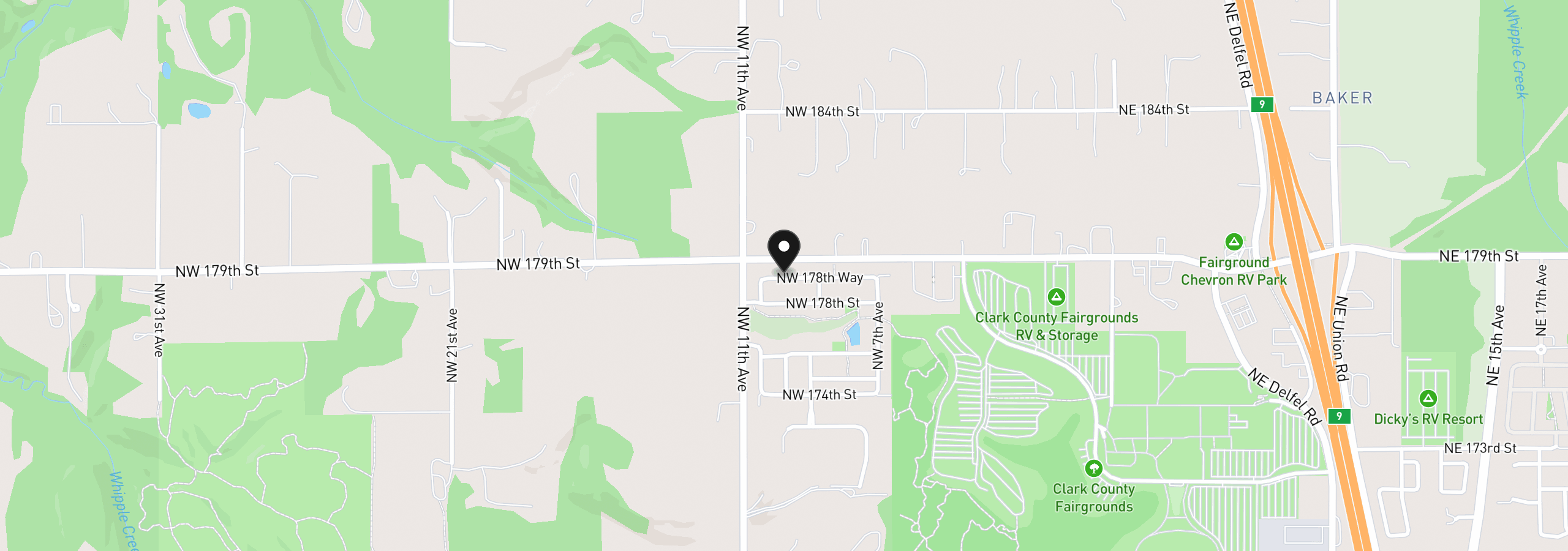 Map showing the location of 944 NW 178th Way, Ridgefield, Wa 98642