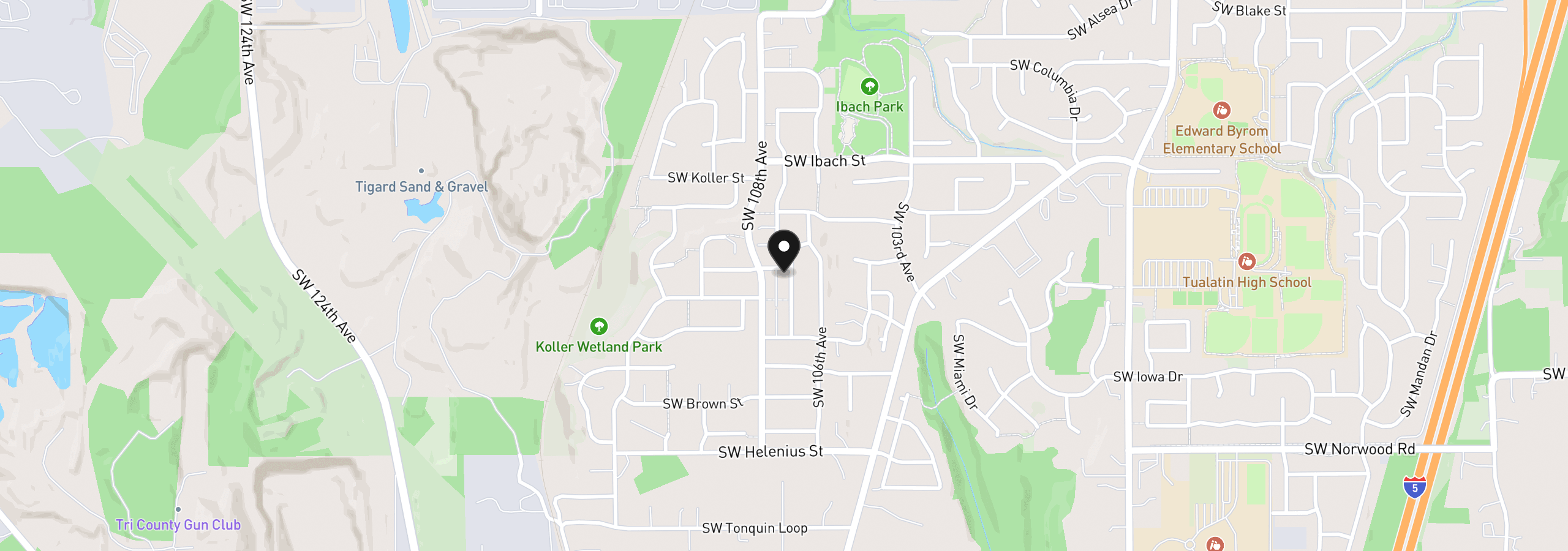 Map showing the location of 22379 SW 107th Ave, Tualatin, OR 97062