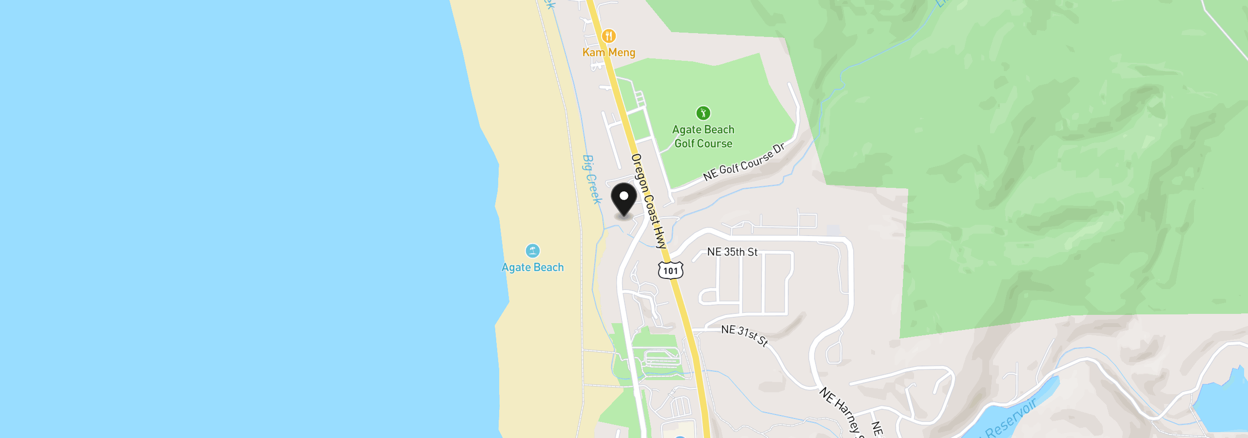 Map showing the location of 3641 NW Oceanview Dr 110, Newport, OR 97365