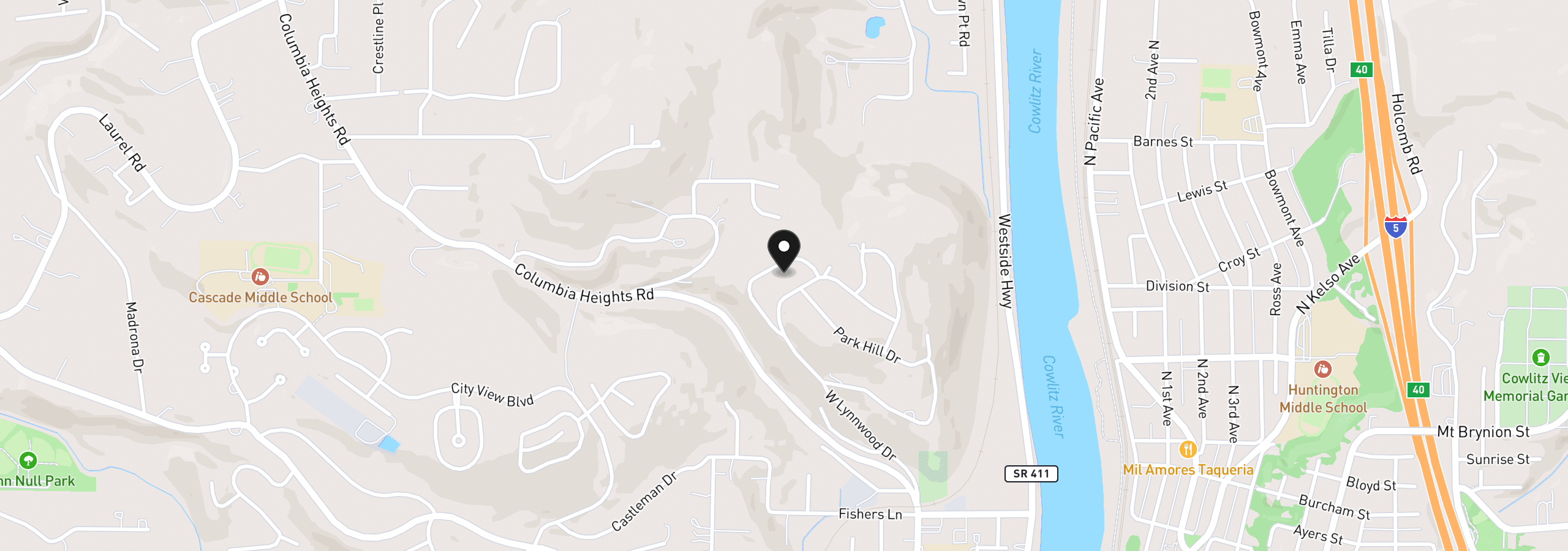 Map showing the location of 2454 Archwood Dr, Longview, Wa 98632