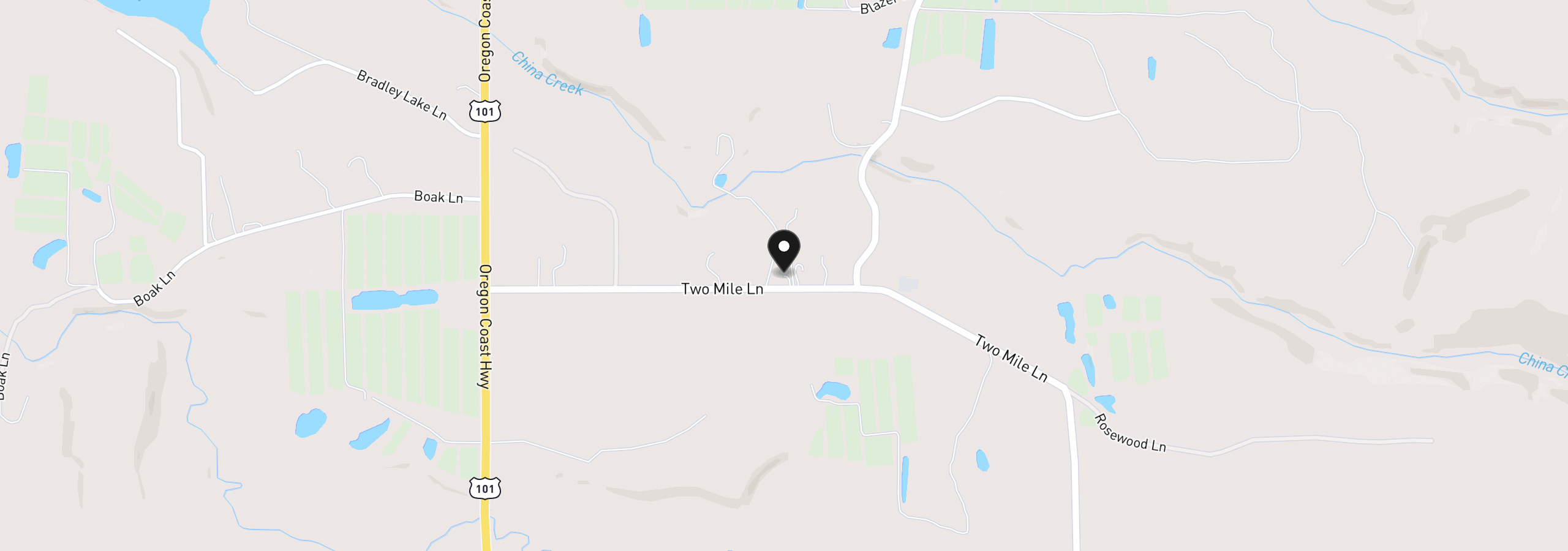 Map showing the location of 87829 Two Mile Ln, Bandon, OR 97411