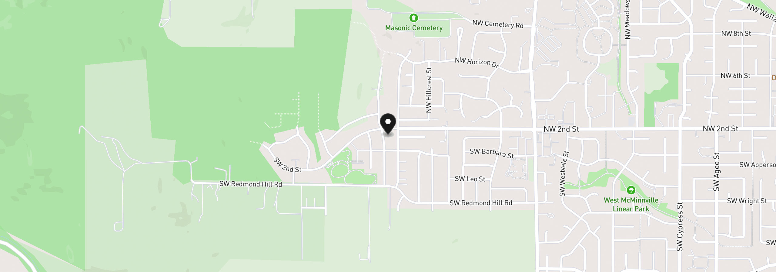Map showing the location of 122 NW Valleys Edge St, McMinnville, OR 97128