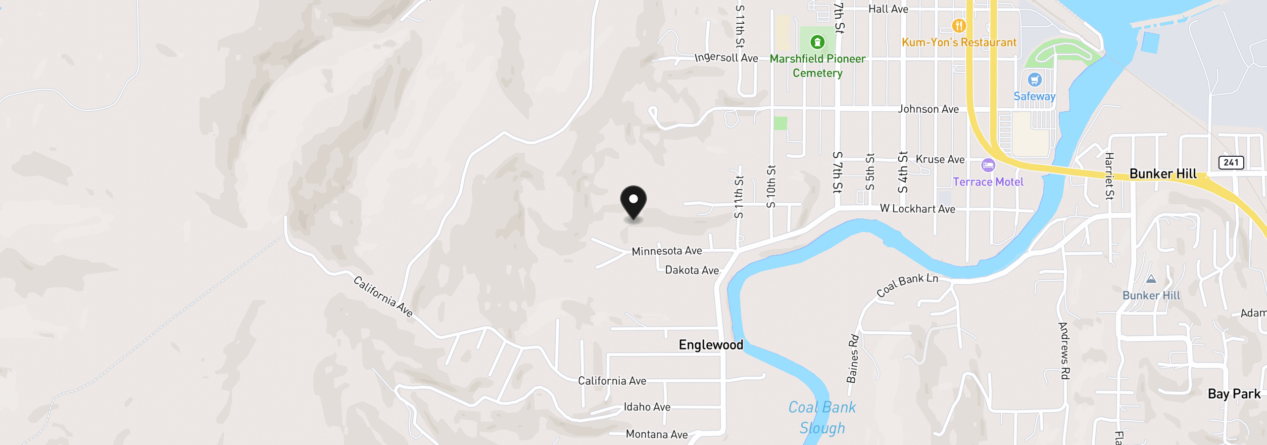 Map showing the location of 0 Minnesota St, Coos Bay, OR 97420