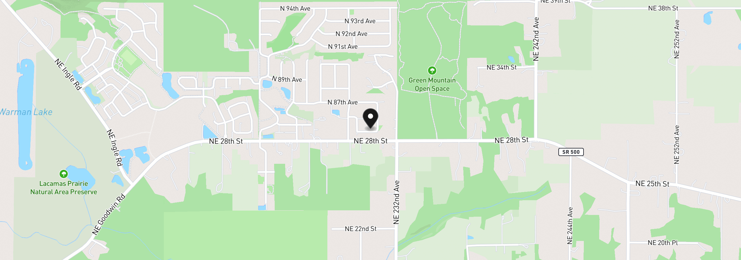 Map showing the location of 5374 N 85th Ave, Camas, Wa 98607