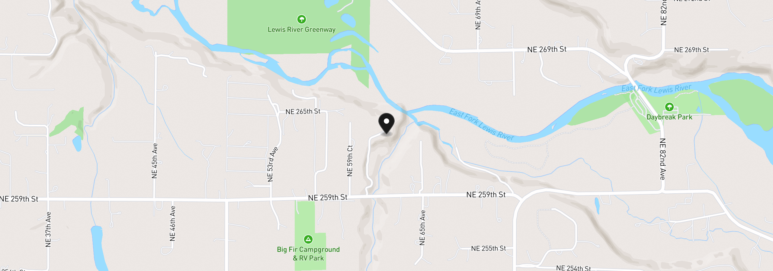 Map showing the location of 26321 NE 61st Ave, Battle Ground, Wa 98604