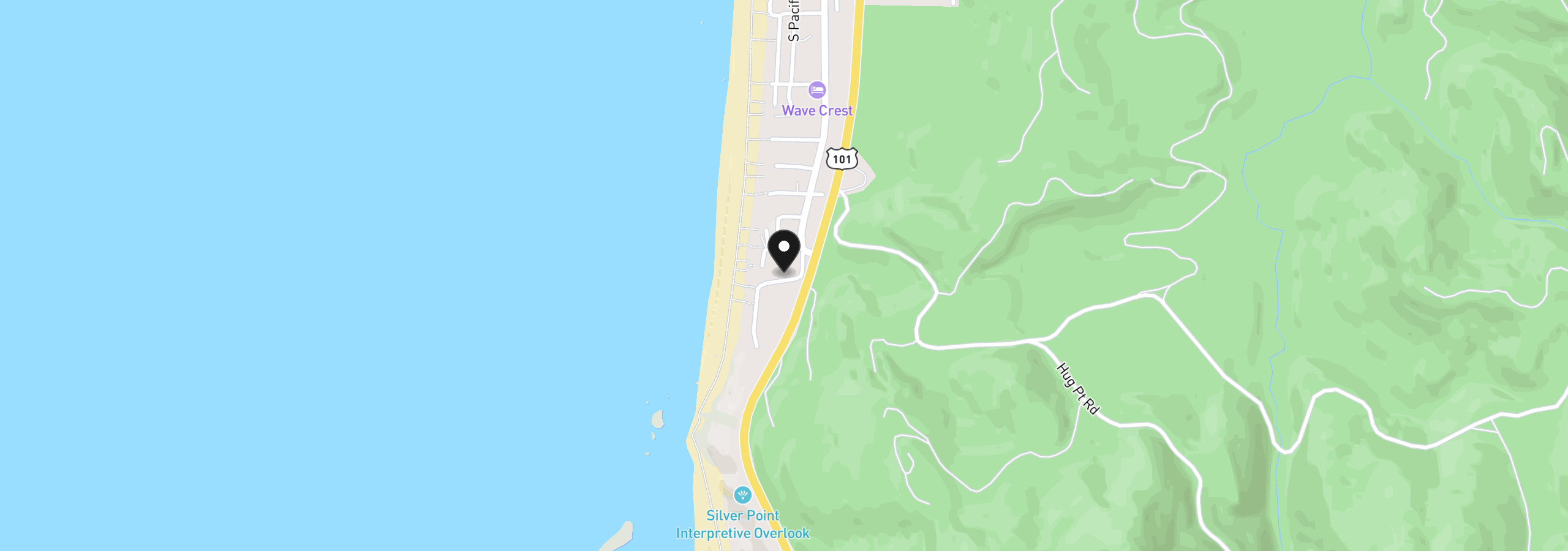 Map showing the location of 132 Maher St, Cannon Beach, OR 97110