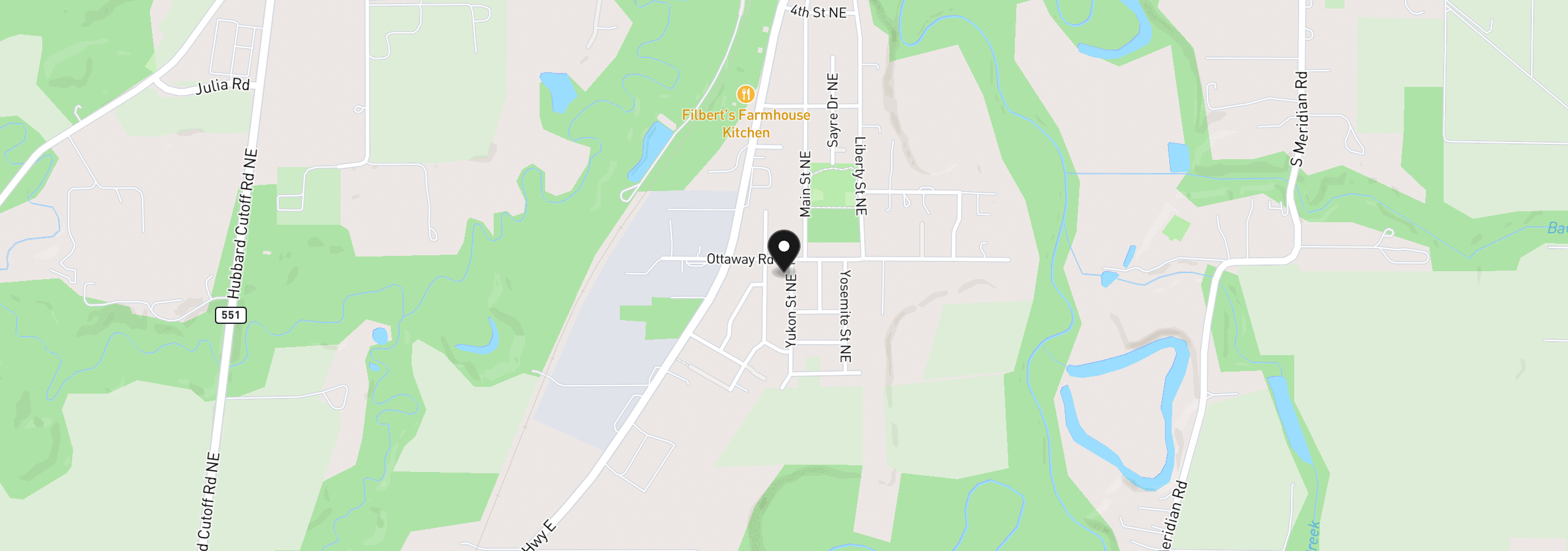 Map showing the location of 20967 NE Yukon St, Aurora, OR 97002