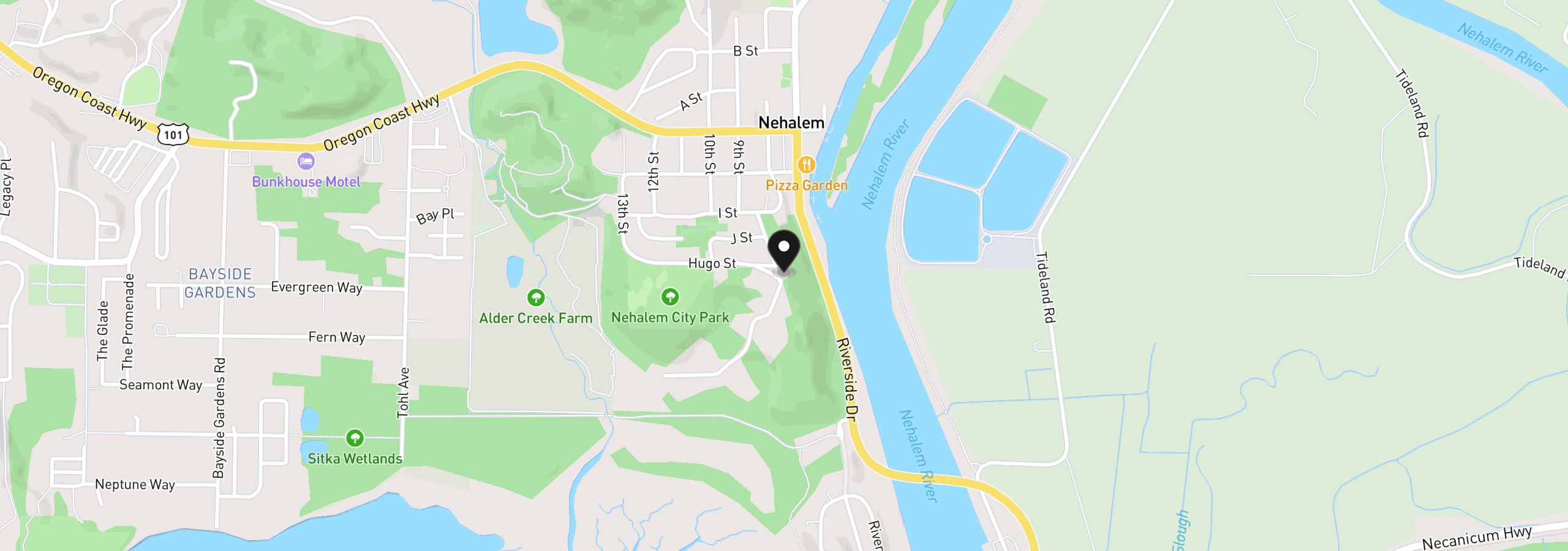 Map showing the location of 35425 Ninth St, Nehalem, OR 97131