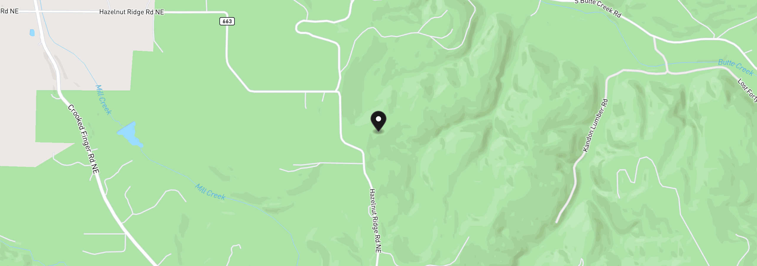 Map showing the location of 0 Hazelnut Ridge Rd, Scotts Mills, OR 97375