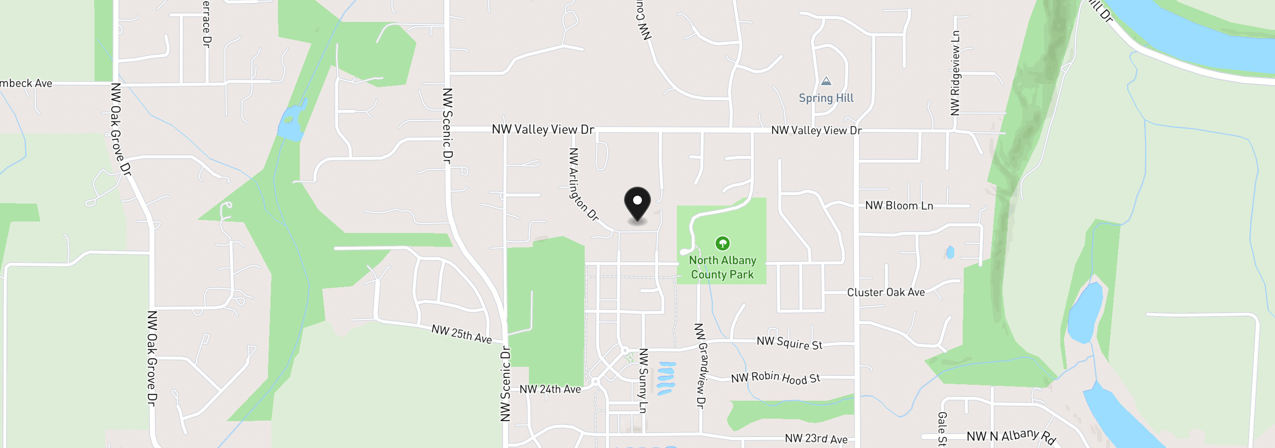 Map showing the location of 0 Arlington Dr. NW, Albany, OR 97321