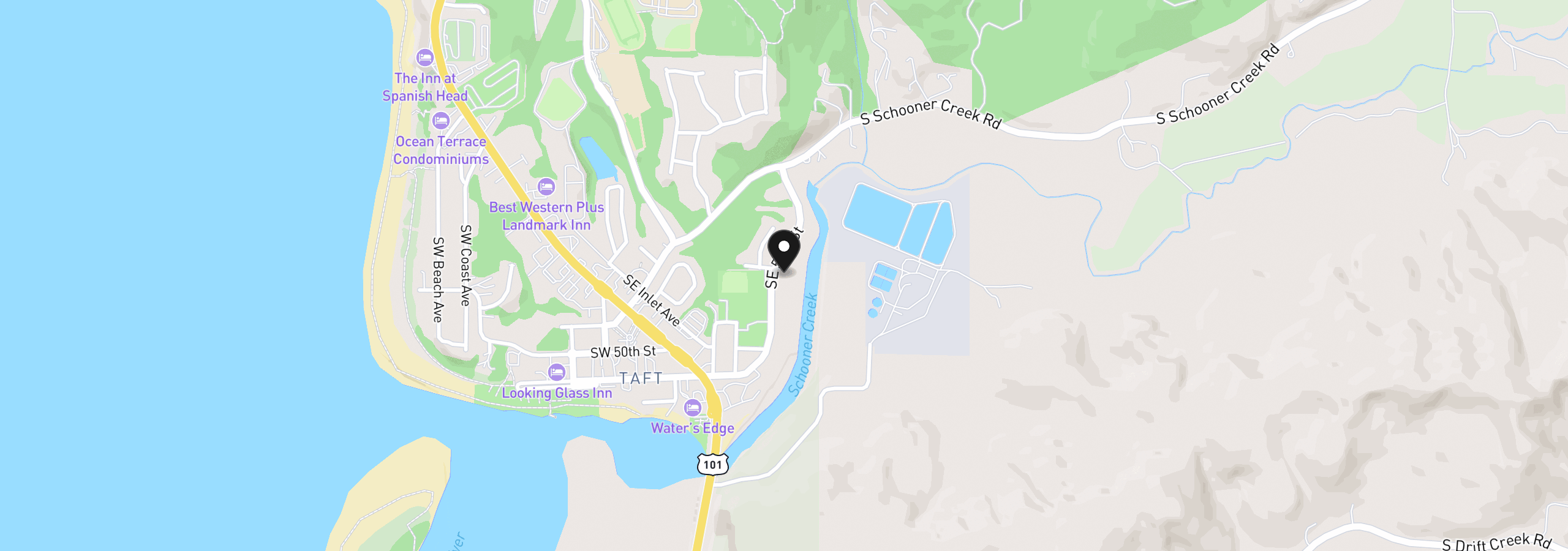 Map showing the location of 4702 SE 51st St, Lincoln City, OR 97367