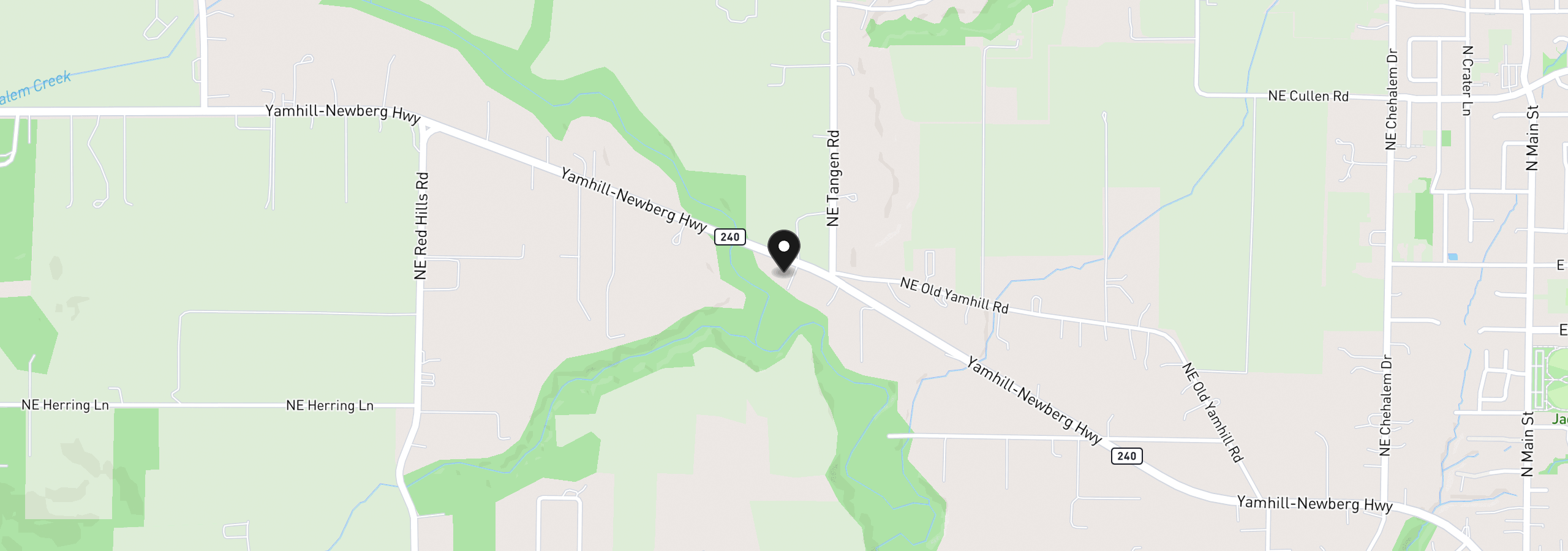 Map showing the location of 22740 NE Highway 240, Newberg, OR 97132