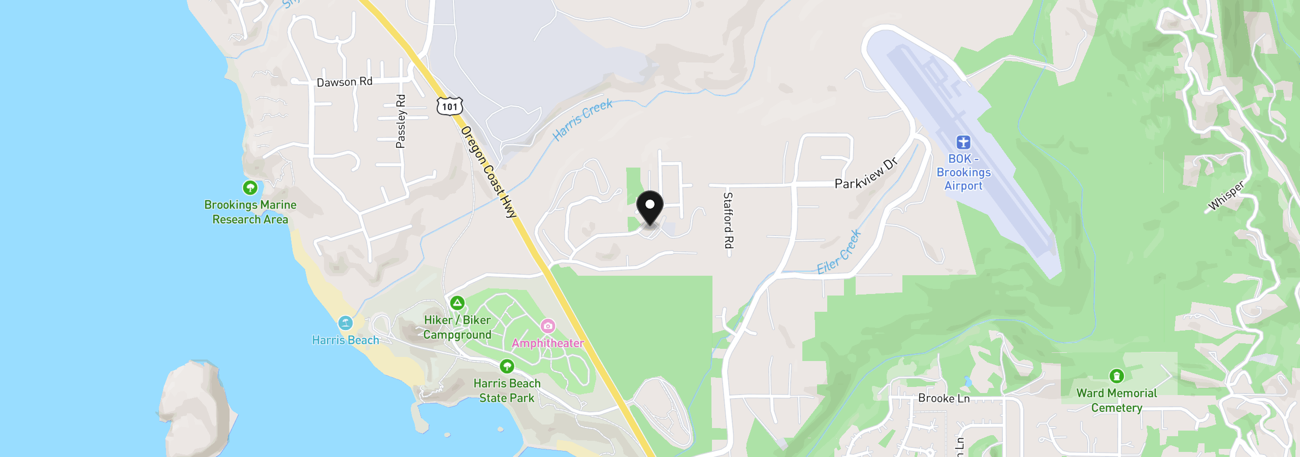 Map showing the location of 1425 Seacrest Ln 4d, Brookings, OR 97415