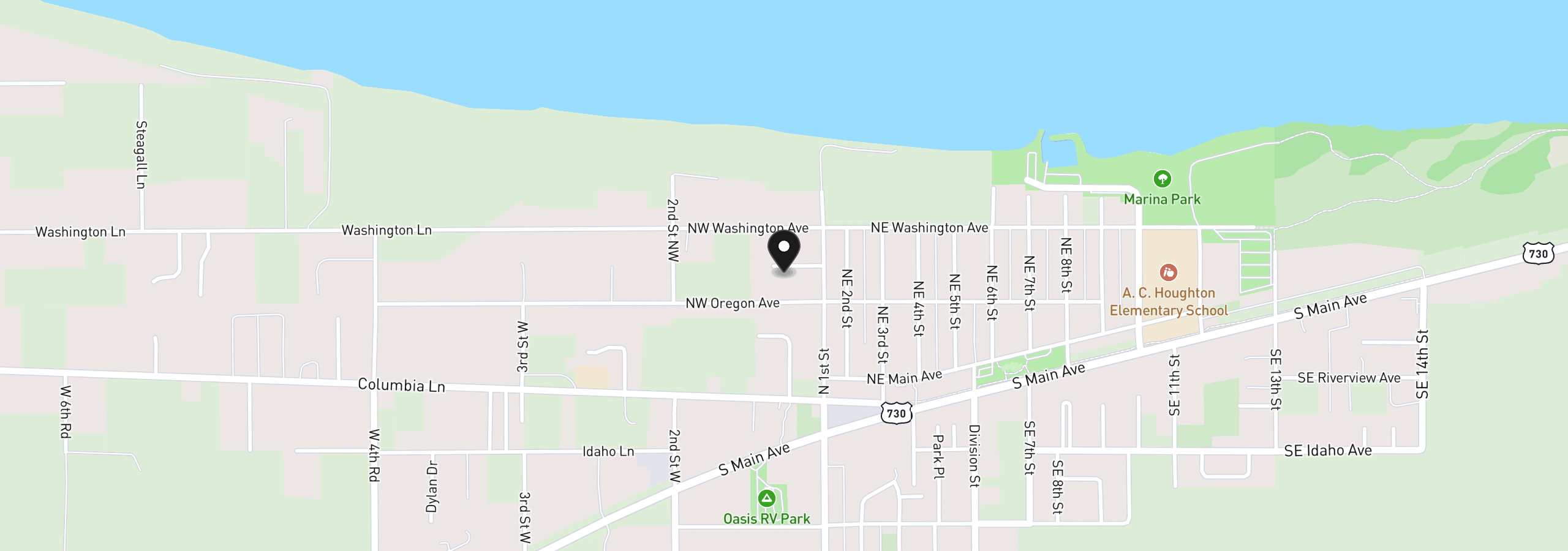Map showing the location of 145 Esther Pl, Irrigon, OR 97844