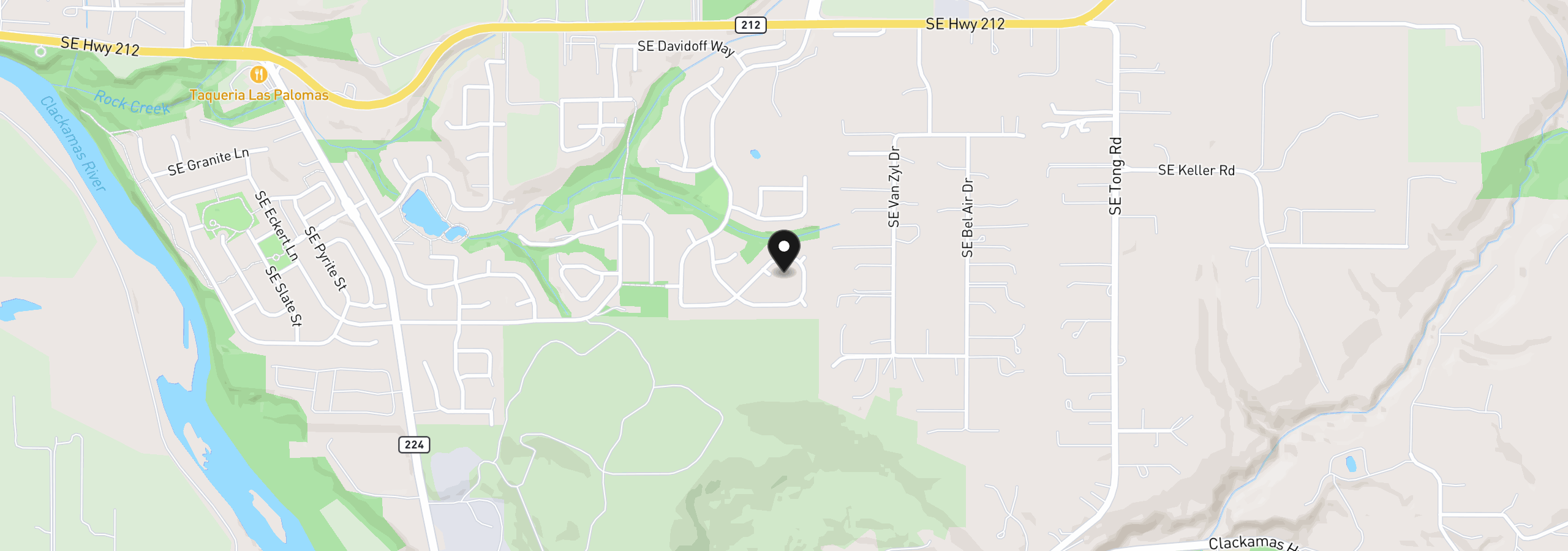 Map showing the location of 16316 SE Don Lino Ct, Damascus, OR 97089