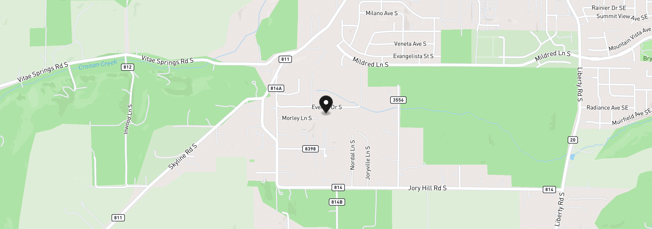 Map showing the location of Everett Dr S, Salem, OR 97306