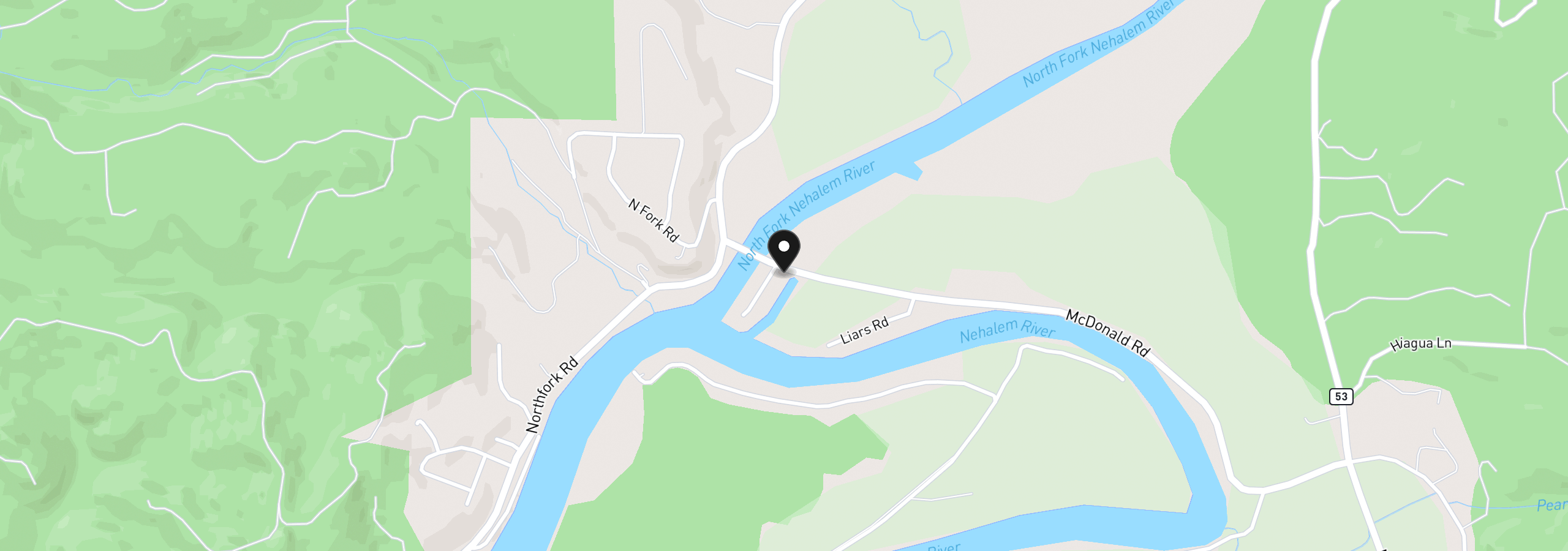 Map showing the location of 38085 Island Dr, Nehalem, OR 97131
