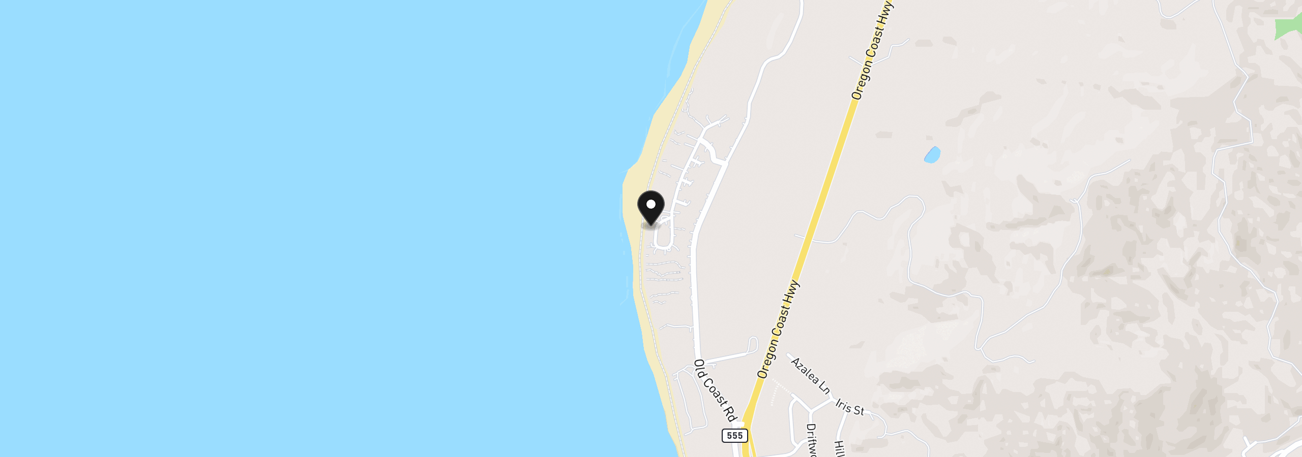Map showing the location of 30555 Sandy Dr, Gold Beach, OR 97444