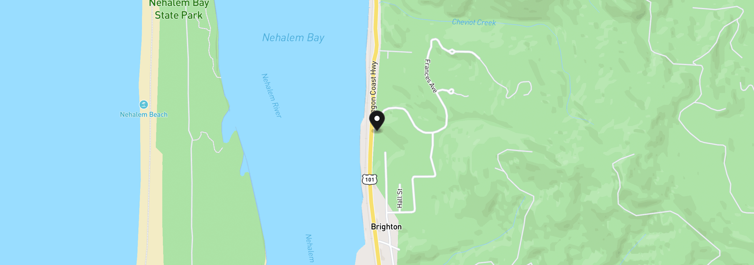 Map showing the location of 30235 Highway 101, Rockaway Beach, OR 97136