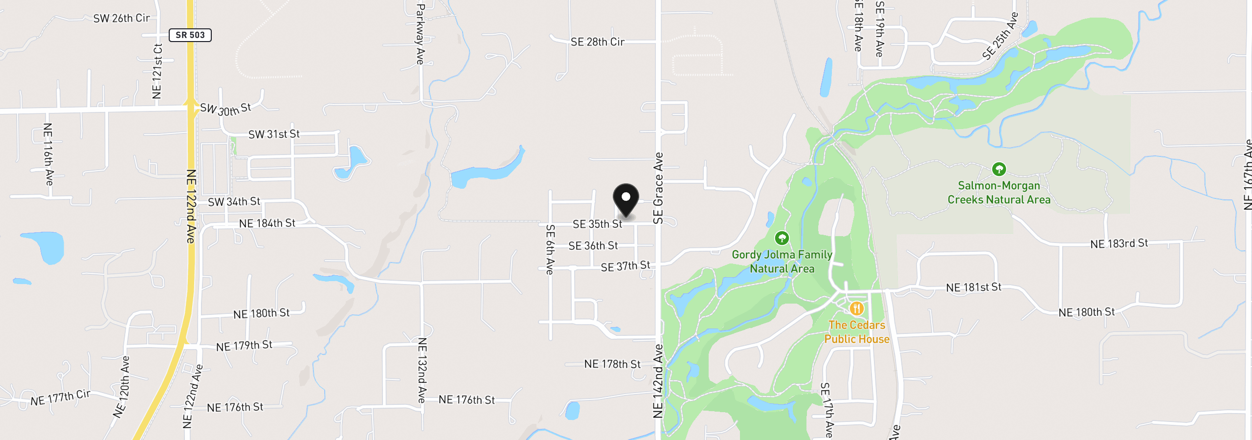 Map showing the location of 818 SE 35th St, Battle Ground, Wa 98604