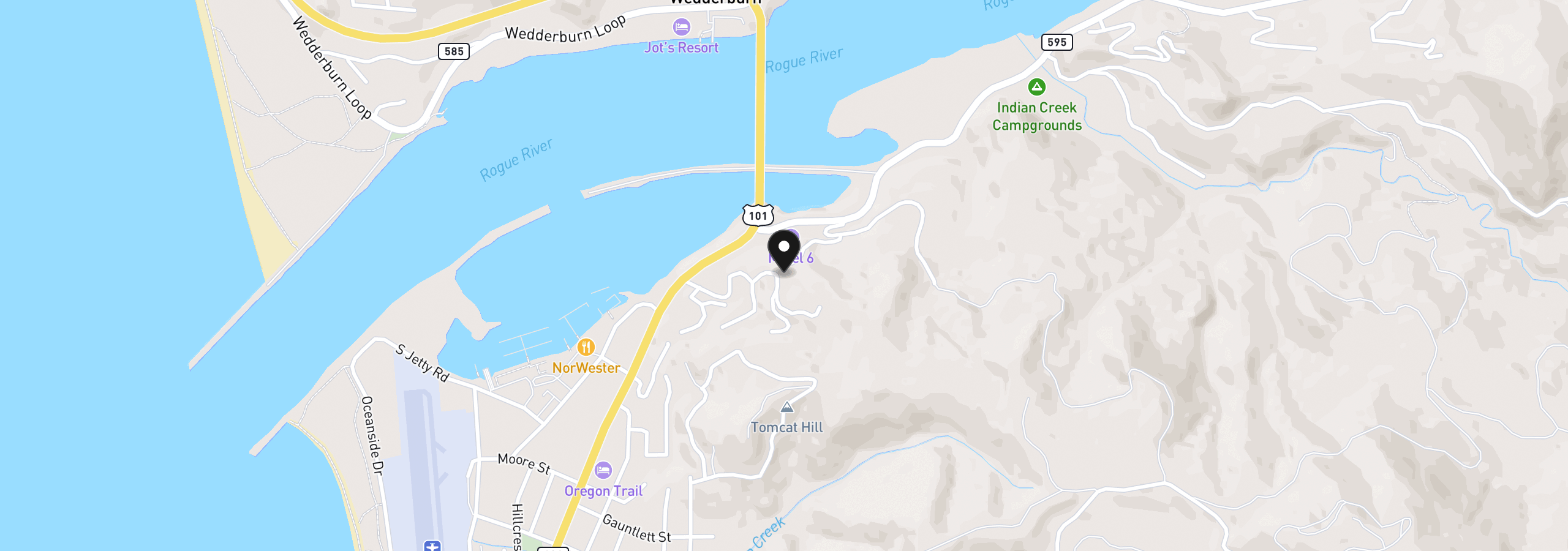 Map showing the location of 94418 Tom Cat Hill Rd, Gold Beach, OR 97444